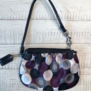 Women Coach Multicolored Snaphead Sateen Wristlet